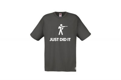 ZO Combat Junkie T-Shirt 'Just Did It' (Grey) - Size Large - Detail Image 1 &copy; Copyright Zero One Airsoft