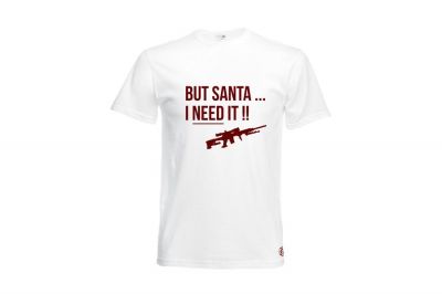 ZO Combat Junkie Christmas T-Shirt "Santa I NEED It Sniper" (White) - Size 2XL - Detail Image 1 © Copyright Zero One Airsoft