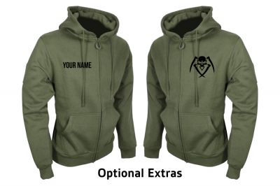 ZO Combat Junkie Special Edition NAF 2018 'Original Logo' Viper Zipped Hoodie (Olive) - Detail Image 6 © Copyright Zero One Airsoft