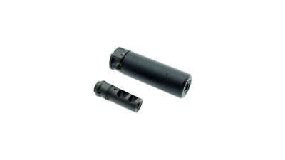 Angry Gun SOCOM 556 Dummy Silencer with Flash Hider - Mini (Black) - Detail Image 3 © Copyright Zero One Airsoft