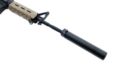 Angry Gun SOCOM 762 Dummy Silencer with Flash Hider - Long (Black) - Detail Image 4 © Copyright Zero One Airsoft