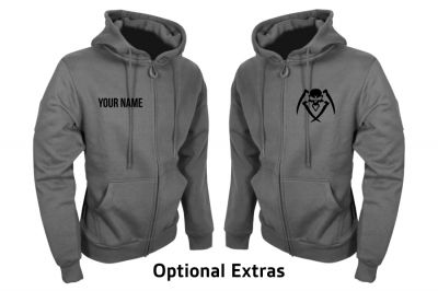 ZO Combat Junkie Special Edition NAF 2018 'Delta' Viper Zipped Hoodie Titanium (Grey) - Detail Image 4 © Copyright Zero One Airsoft