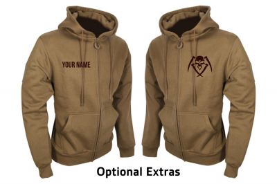 ZO Combat Junkie Special Edition NAF 2018 'Original Logo' Viper Zipped Hoodie (Coyote Tan) - Detail Image 7 © Copyright Zero One Airsoft