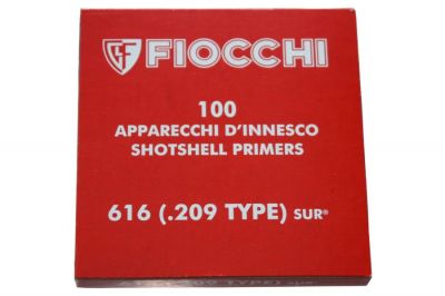Fiocchi Pack of 100 Blanks .209 Shotgun Primer for Grenades - Detail Image 1 © Copyright Zero One Airsoft
