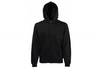 Fruit Of The Loom Premium Zipped Hoodie (Black) - Size Extra Large - Detail Image 1 © Copyright Zero One Airsoft