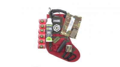 ZO 2022 FILLED MOLLE Christmas Stocking Bundle (Red & Olive) - Detail Image 1 © Copyright Zero One Airsoft