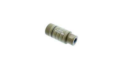 MadBull Noveske KFH Adjustable Sound Amplifying Flash Hider 14mm CCW (Tan) - Detail Image 1 © Copyright Zero One Airsoft
