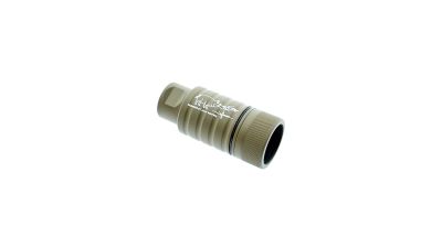 MadBull Noveske KFH Adjustable Sound Amplifying Flash Hider 14mm CCW (Tan) - Detail Image 1 © Copyright Zero One Airsoft