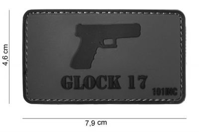 101 Inc PVC Velcro Patch "Glock 17" - Detail Image 2 © Copyright Zero One Airsoft