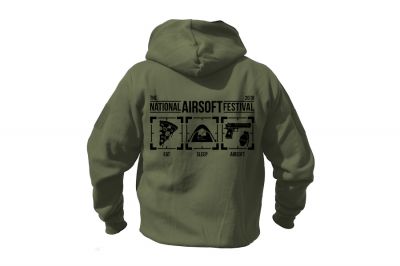 ZO Combat Junkie Special Edition NAF 2018 'Eat, Sleep, Airsoft' Viper Zipped Hoodie (Olive) - Detail Image 2 © Copyright Zero One Airsoft