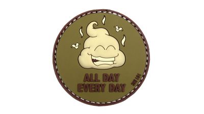 101 Inc PVC Velcro Patch &quotAll Day Every Day" (Olive) - Detail Image 1 © Copyright Zero One Airsoft