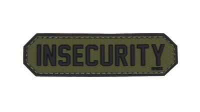 101 Inc PVC Velcro Patch "Insecurity" (Olive) - Detail Image 1 © Copyright Zero One Airsoft