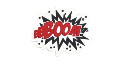 101 Inc PVC Velcro Patch "BOOM!" (Red)