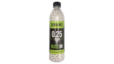 ZO Blitz BB 0.25g 3000rds Bottle (White) - Detail Image 1 © Copyright Zero One Airsoft