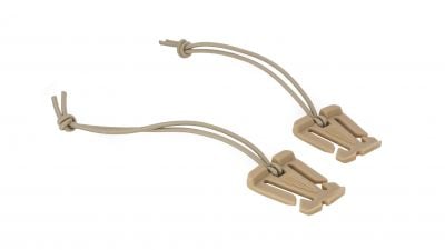 ZO Molle Elastic Buckle (Pack of 2) (Tan) - Detail Image 1 © Copyright Zero One Airsoft