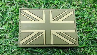ZO PVC Velcro Patch "UK" (Olive) - Detail Image 1 © Copyright Zero One Airsoft