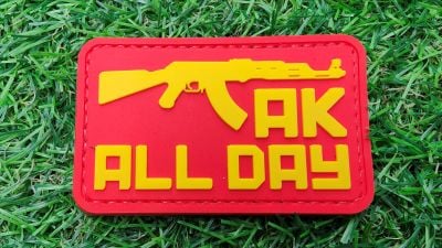 ZO PVC Velcro Patch &quotAK All Day" - Detail Image 1 © Copyright Zero One Airsoft