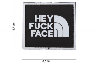 101 Inc PVC Velcro Patch "Hey F**k Face" - Detail Image 2 © Copyright Zero One Airsoft