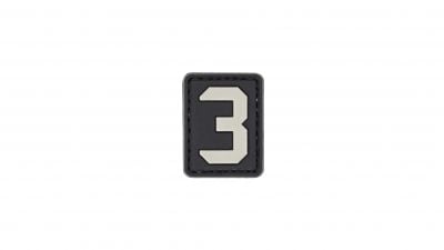 ZO PVC Velcro Patch "Number 3" - Detail Image 1 © Copyright Zero One Airsoft