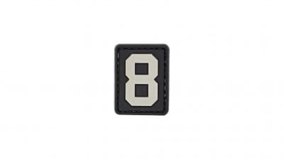ZO PVC Velcro Patch "Number 8" - Detail Image 1 © Copyright Zero One Airsoft