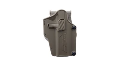 Amomax Rigid Polymer Universal Holster (FDE) - Detail Image 1 © Copyright Zero One Airsoft