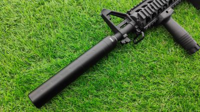 ZO B-Type Suppressor 14mm 195mm (Black) - Detail Image 6 © Copyright Zero One Airsoft