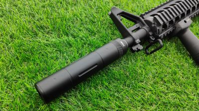 ZO D-Type Suppressor 14mm 155mm (Black) - Detail Image 6 © Copyright Zero One Airsoft