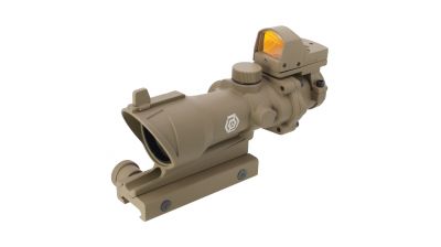 ZO 4x32 ACOG Scope with Mini Red Dot (Dark Earth) - Detail Image 2 © Copyright Zero One Airsoft