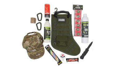 ZO 2021 FILLED MOLLE Christmas Stocking (OLIVE) - Detail Image 1 © Copyright Zero One Airsoft