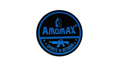 Amomax PVC Patch (Black & Blue) - Detail Image 1 © Copyright Zero One Airsoft