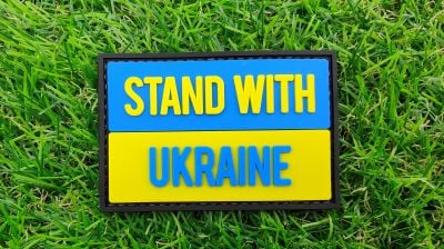 ZO PVC Velcro Patch &quotStand With Ukraine" (25% to Charity) - Detail Image 1 © Copyright Zero One Airsoft