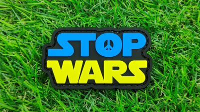 ZO PVC Velcro Patch Ukraine "Stop Wars" (25% to Charity) - Detail Image 1 © Copyright Zero One Airsoft