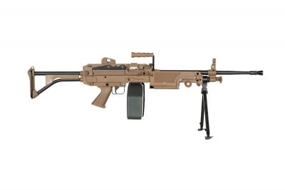 Specna Arms AEG SA-249 MK1 CORE (Tan) - Detail Image 2 © Copyright Zero One Airsoft