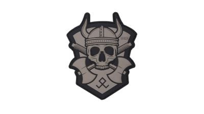 101 Inc PVC Velcro Patch &quotViking with Hatchet" (Grey) - Detail Image 1 © Copyright Zero One Airsoft
