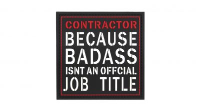 101 Inc PVC Velcro Patch &quotContractor" - Detail Image 1 © Copyright Zero One Airsoft