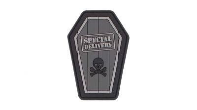 101 Inc PVC Velcro Patch &quotSpecial Delivery" (Grey) - Detail Image 1 © Copyright Zero One Airsoft