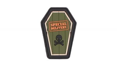 101 Inc PVC Velcro Patch &quotSpecial Delivery" (Green) - Detail Image 1 © Copyright Zero One Airsoft