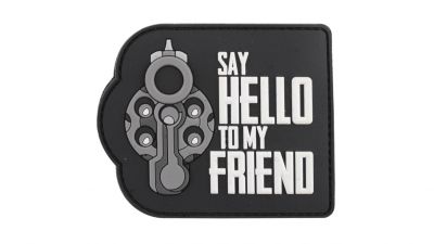 101 Inc PVC Velcro "Say Hello" (Black) - Detail Image 1 © Copyright Zero One Airsoft