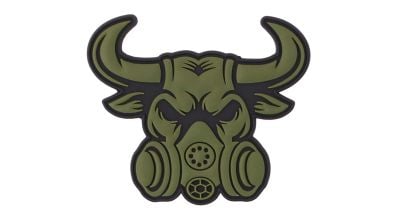 101 Inc PVC Velcro &quotGaskmask Bull" (Green) - Detail Image 1 © Copyright Zero One Airsoft