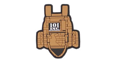 101 Inc PVC Velcro &quotTactical Vest" (Tan) - Detail Image 1 © Copyright Zero One Airsoft