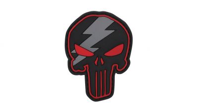 101 Inc PVC Velcro Patch &quotPunisher Lightning" (Red) - Detail Image 1 © Copyright Zero One Airsoft