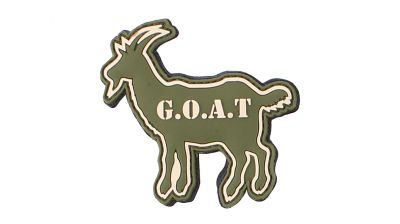 101 Inc PVC Velcro Patch "G.O.A.T" (Green) - Detail Image 1 © Copyright Zero One Airsoft