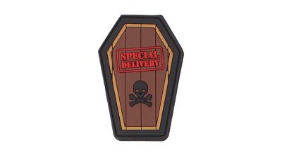 101 Inc PVC Velcro Patch "Special Delivery" (Brown) - Detail Image 1 © Copyright Zero One Airsoft