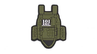 101 Inc PVC Velcro &quotTactical Vest" (Olive) - Detail Image 1 © Copyright Zero One Airsoft