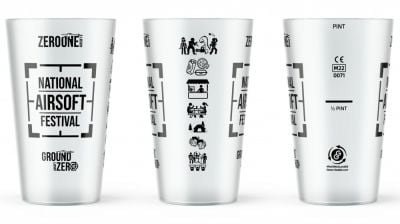 National Airsoft Festival 2023 Limited Edition Collectible Reusable Pint Tumbler - Detail Image 1 © Copyright Zero One Airsoft