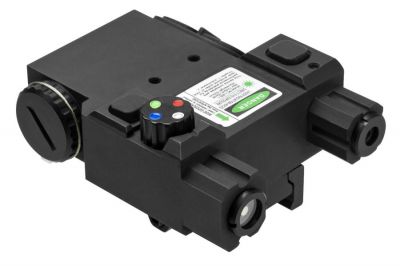 NCS Navigation Unit with Green Laser, 4 Colour LED & QD Mount (Black) - Detail Image 1 © Copyright Zero One Airsoft