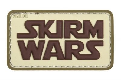 101 Inc PVC Velcro Patch &quotSkirm Wars" (Brown) - Detail Image 1 © Copyright Zero One Airsoft