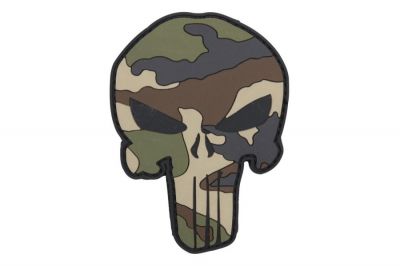 101 Inc PVC Velcro Patch "Punisher" (Camo) - Detail Image 1 © Copyright Zero One Airsoft