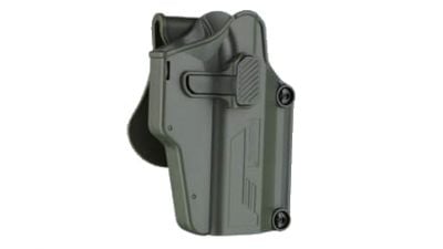 Amomax Rigid Polymer Universal Holster (Olive) - Detail Image 1 © Copyright Zero One Airsoft