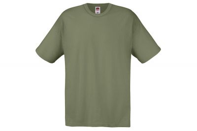 Fruit Of The Loom Original Full Cut T-Shirt (Classic Olive) - Size 2XL - Detail Image 1 © Copyright Zero One Airsoft
